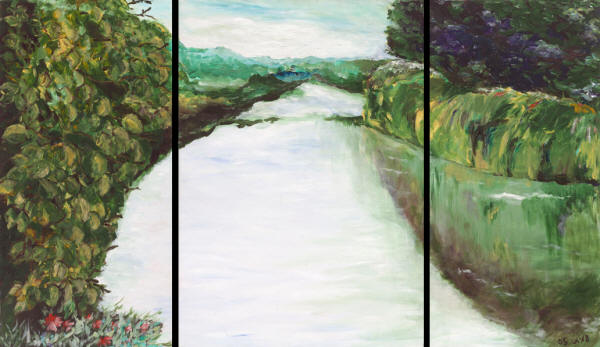 Down the River - triptych